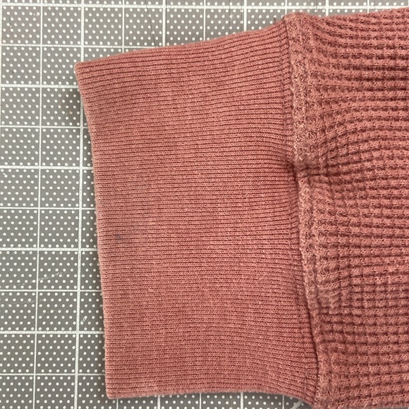 Abercrombie waffle knit long sleeve henley in mauve - Picture 3 of 7